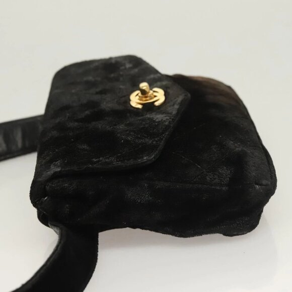 Chanel Black/Gold Velvet Velor Waist Bag - Picture 7 of 16